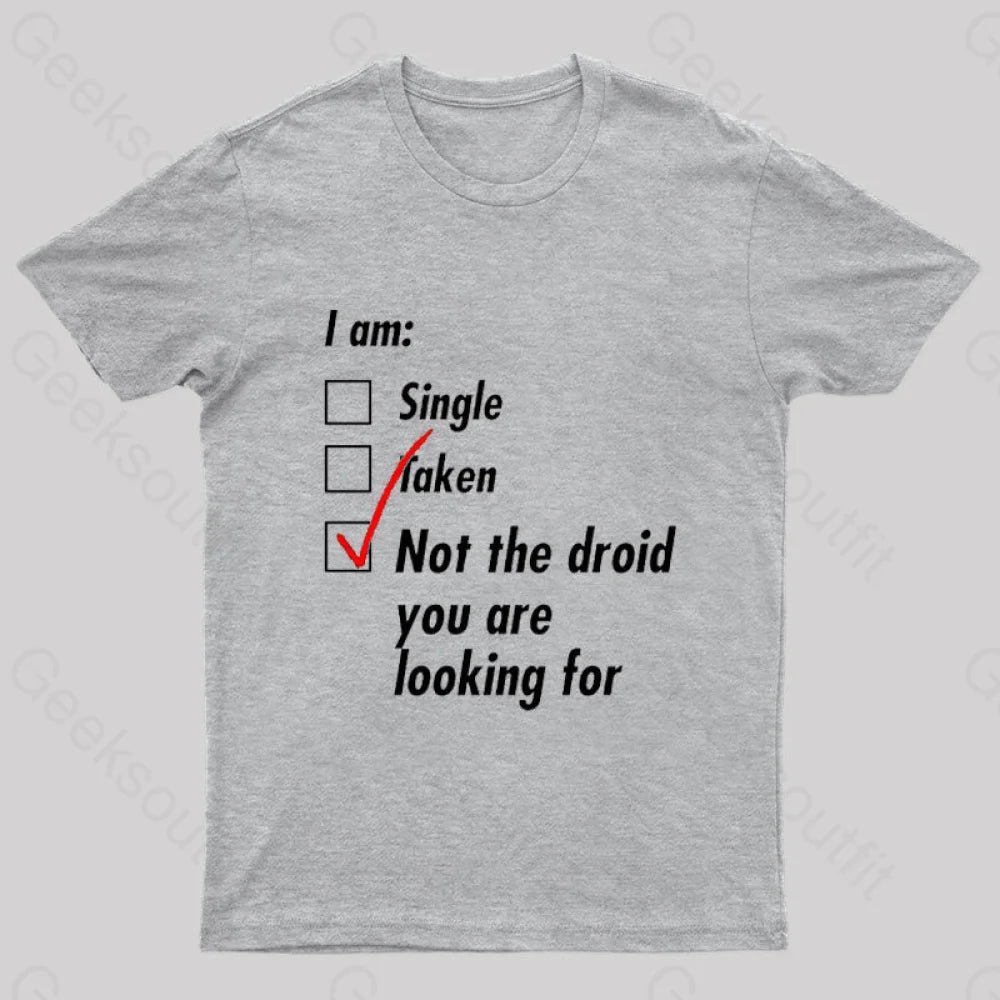 Single Taken Droid Nerd T-Shirt Grey / S