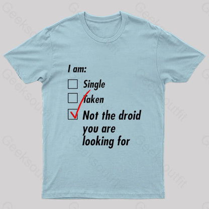 Single Taken Droid Nerd T-Shirt Light Blue / S