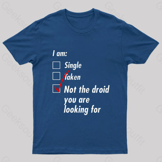 Single Taken Droid Nerd T-Shirt Navy / S