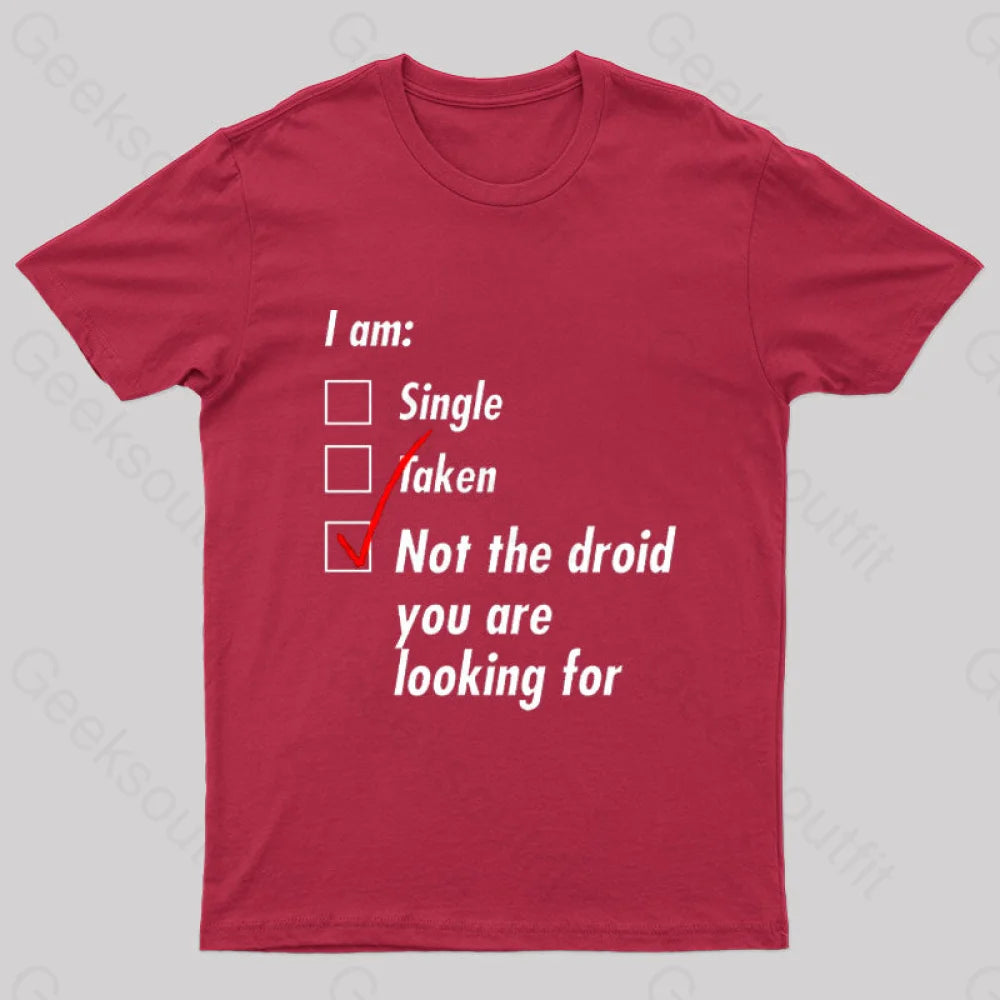 Single Taken Droid Nerd T-Shirt Red / S