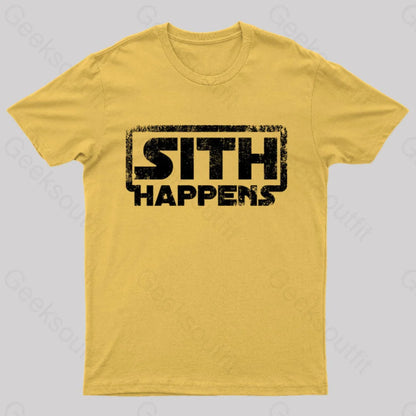 Sith Happens Geek T-Shirt Yellow / S