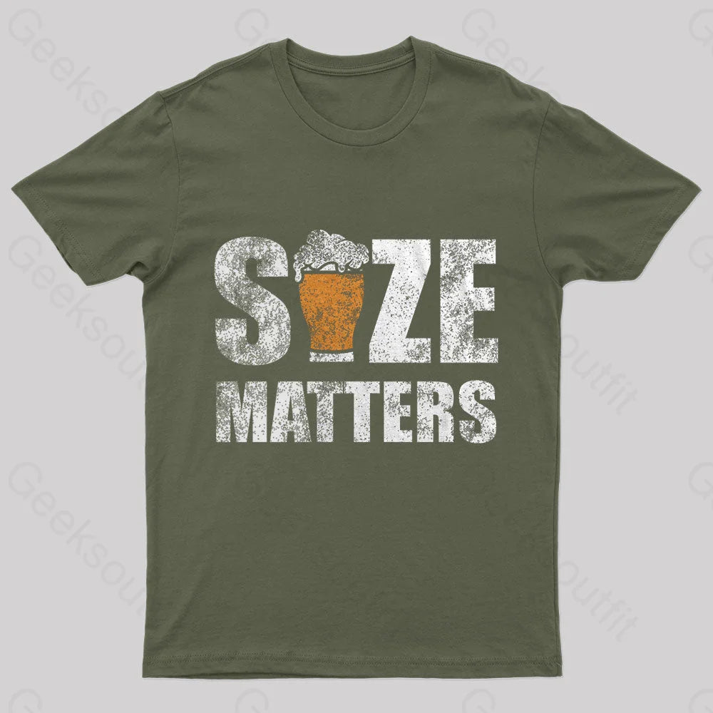 Size Matters Nerd T-Shirt Army Green / S