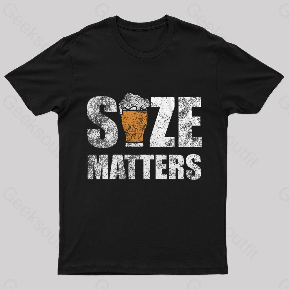 Size Matters Nerd T-Shirt Black / S