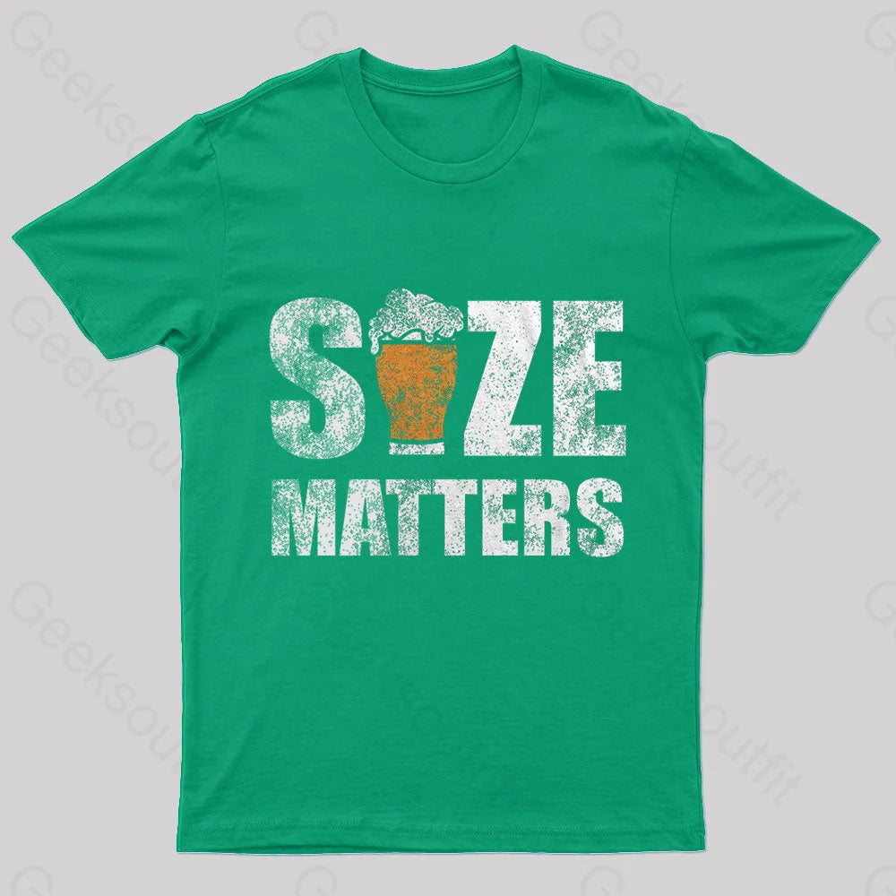 Size Matters Nerd T-Shirt Green / S