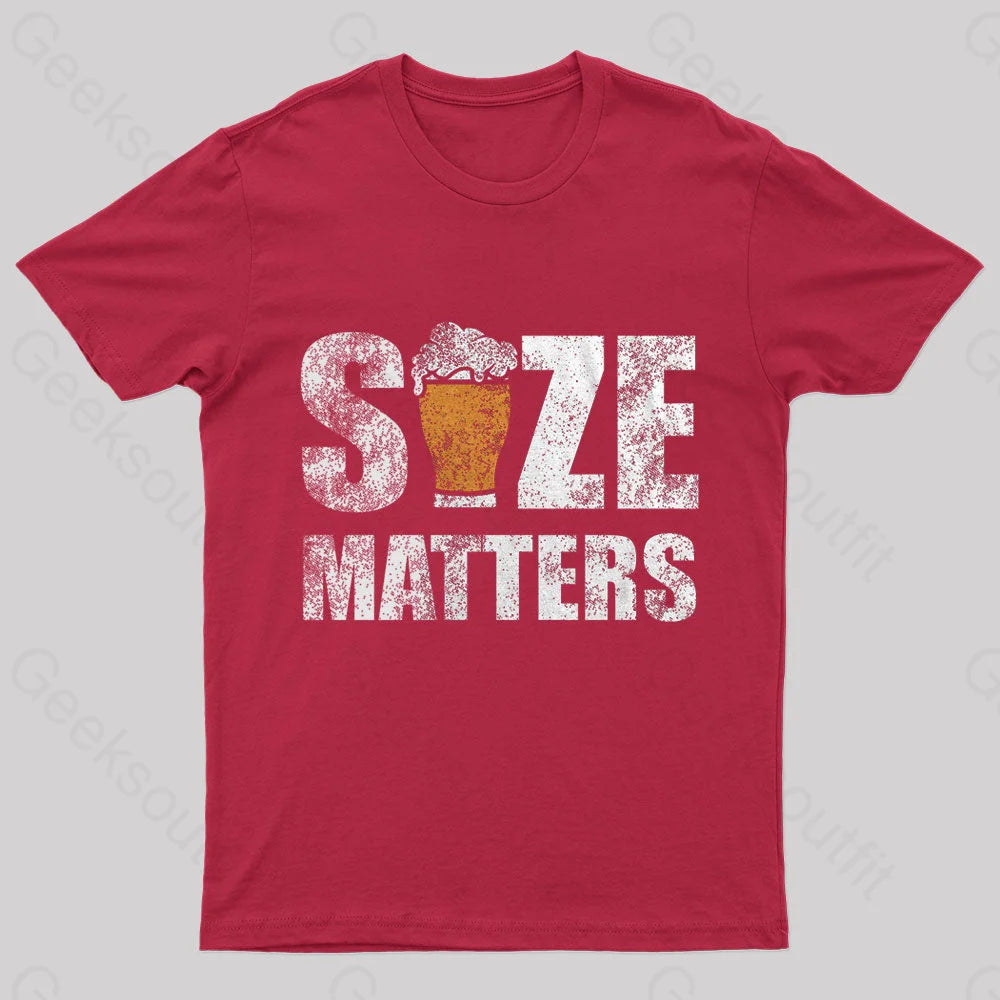 Size Matters Nerd T-Shirt Red / S