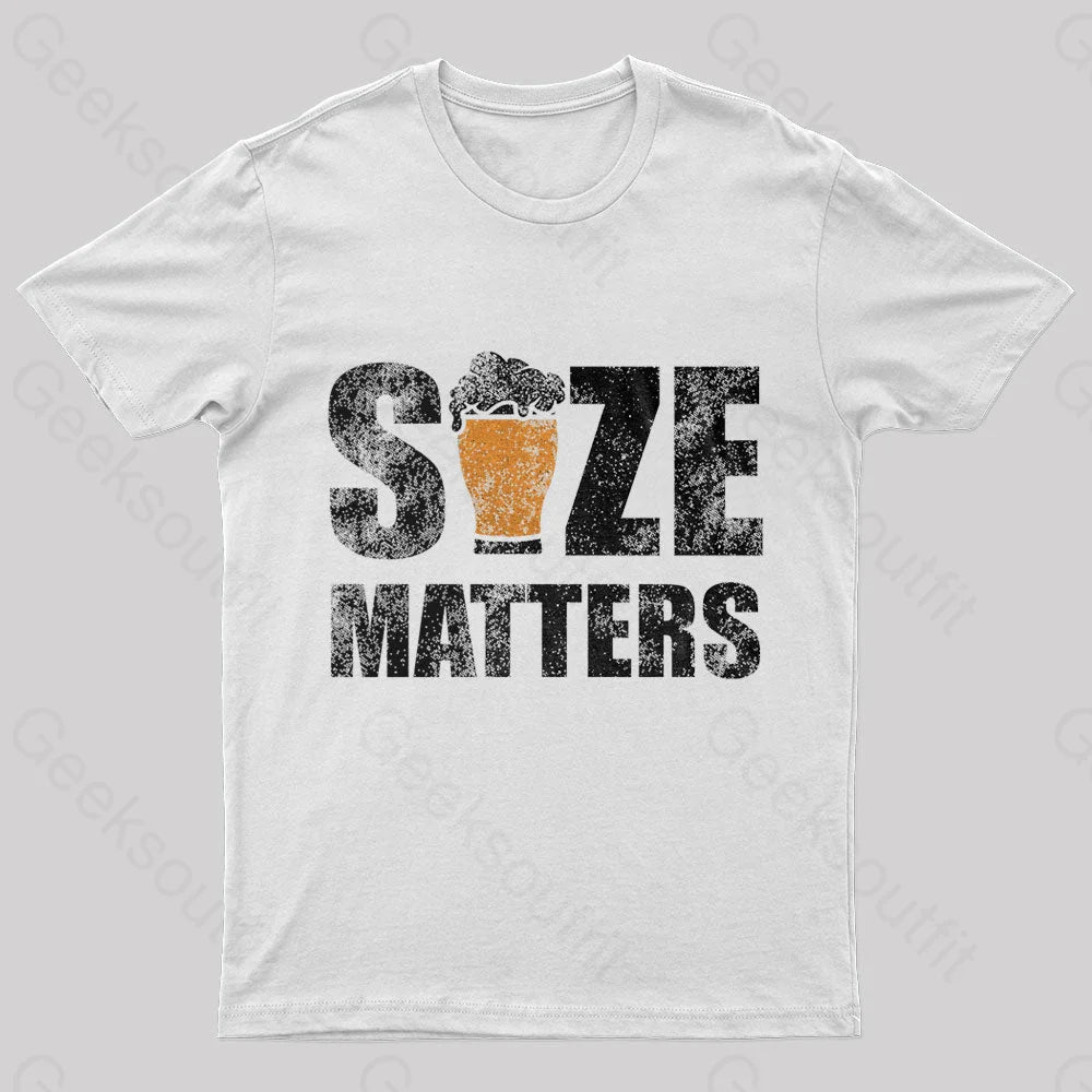 Size Matters Nerd T-Shirt White / S