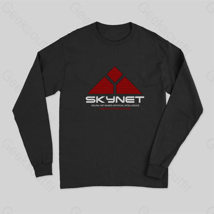 Skynet-Neural Net Based Artificial Intelligence Long Sleeve T-Shirt Black / S