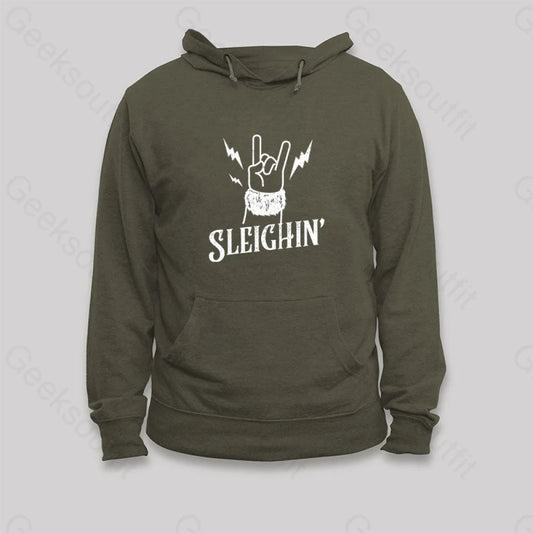 Sleighin Hoodie Army Green / S