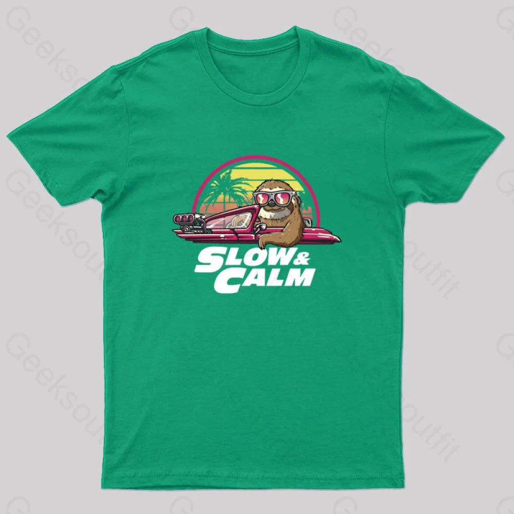 Slow And Calm Nerd T-Shirt Green / S