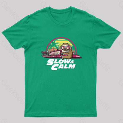 Slow And Calm Nerd T-Shirt Green / S