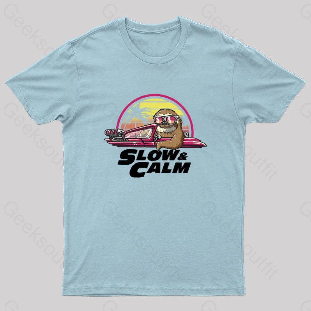 Slow And Calm Nerd T-Shirt Light Blue / S