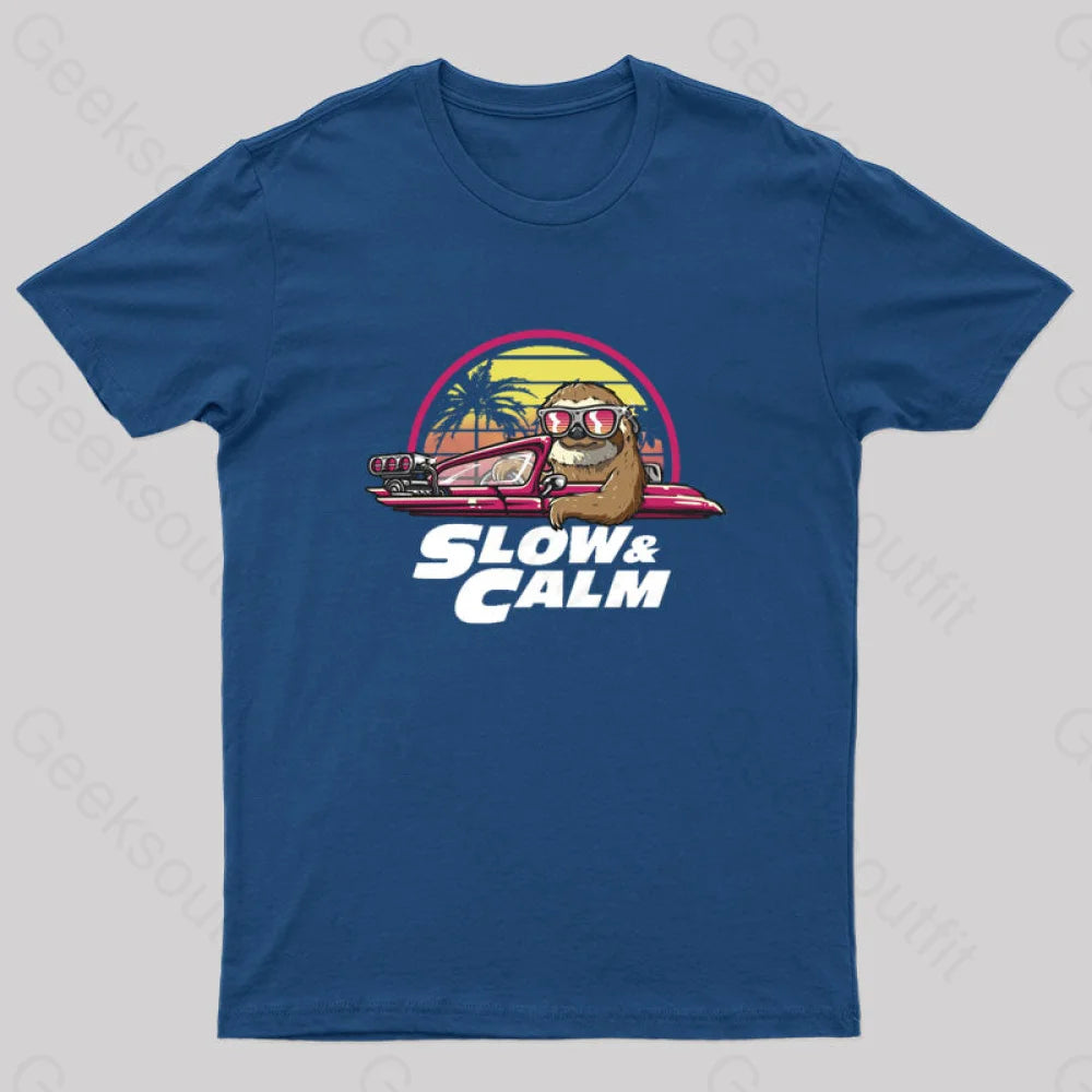 Slow And Calm Nerd T-Shirt Navy / S