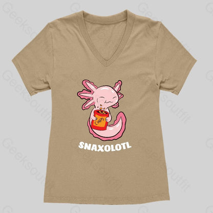 Snaxolotl Women's V-Neck T-shirt - Geeksoutfit