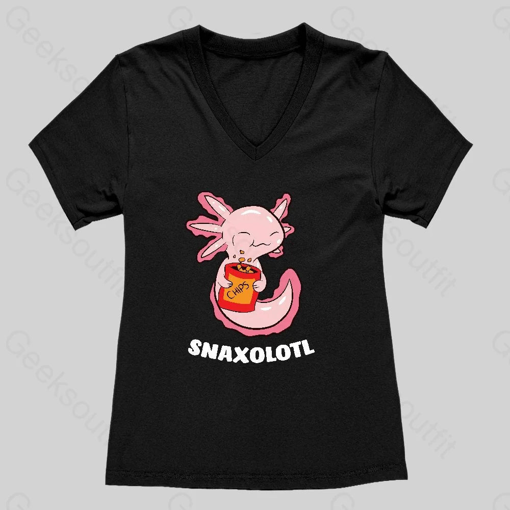 Snaxolotl Women's V-Neck T-shirt - Geeksoutfit