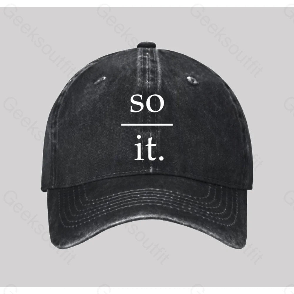 So Over It Washed Vintage Baseball Cap Black