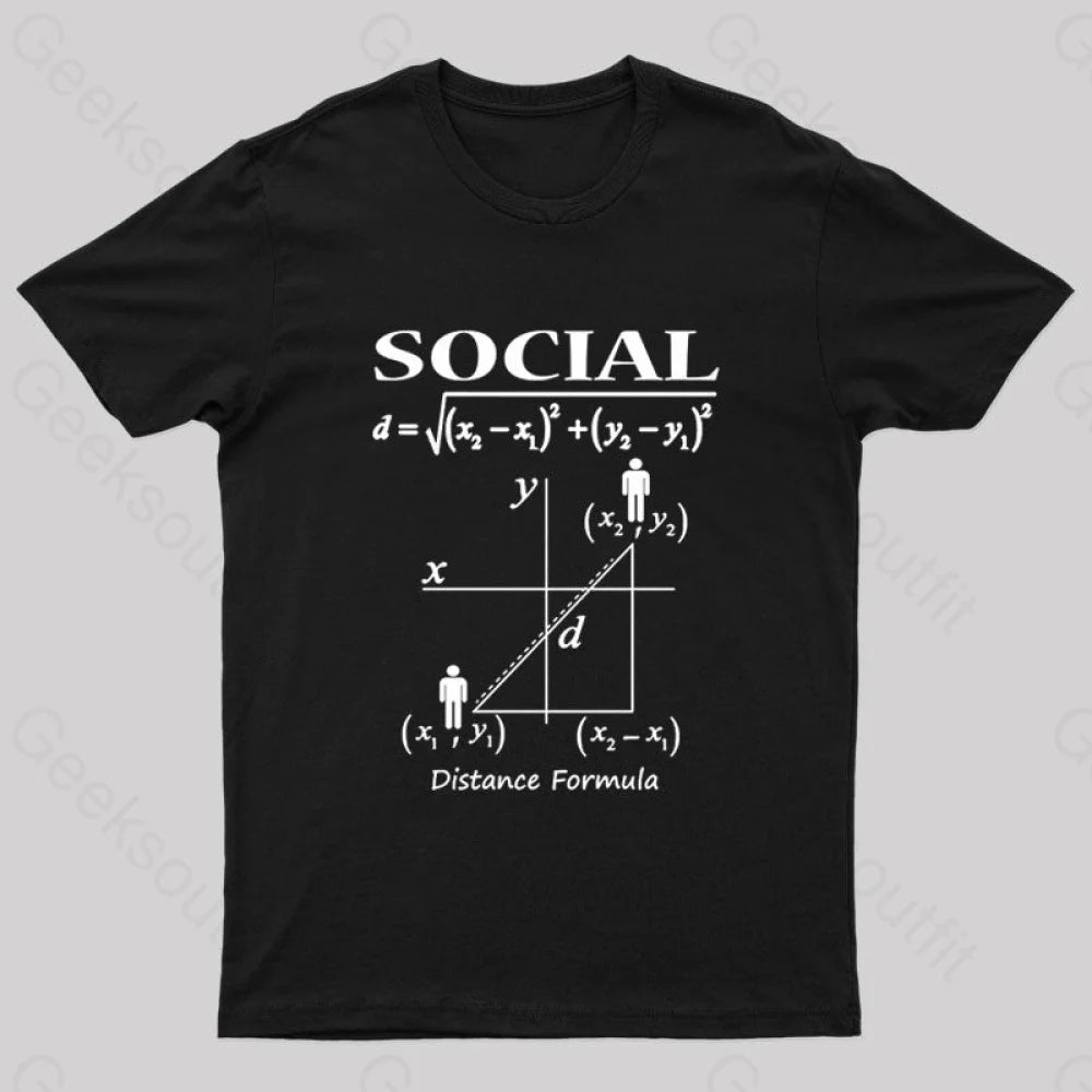 Social Distancing Math Formula Nerd T-Shirt Black / S