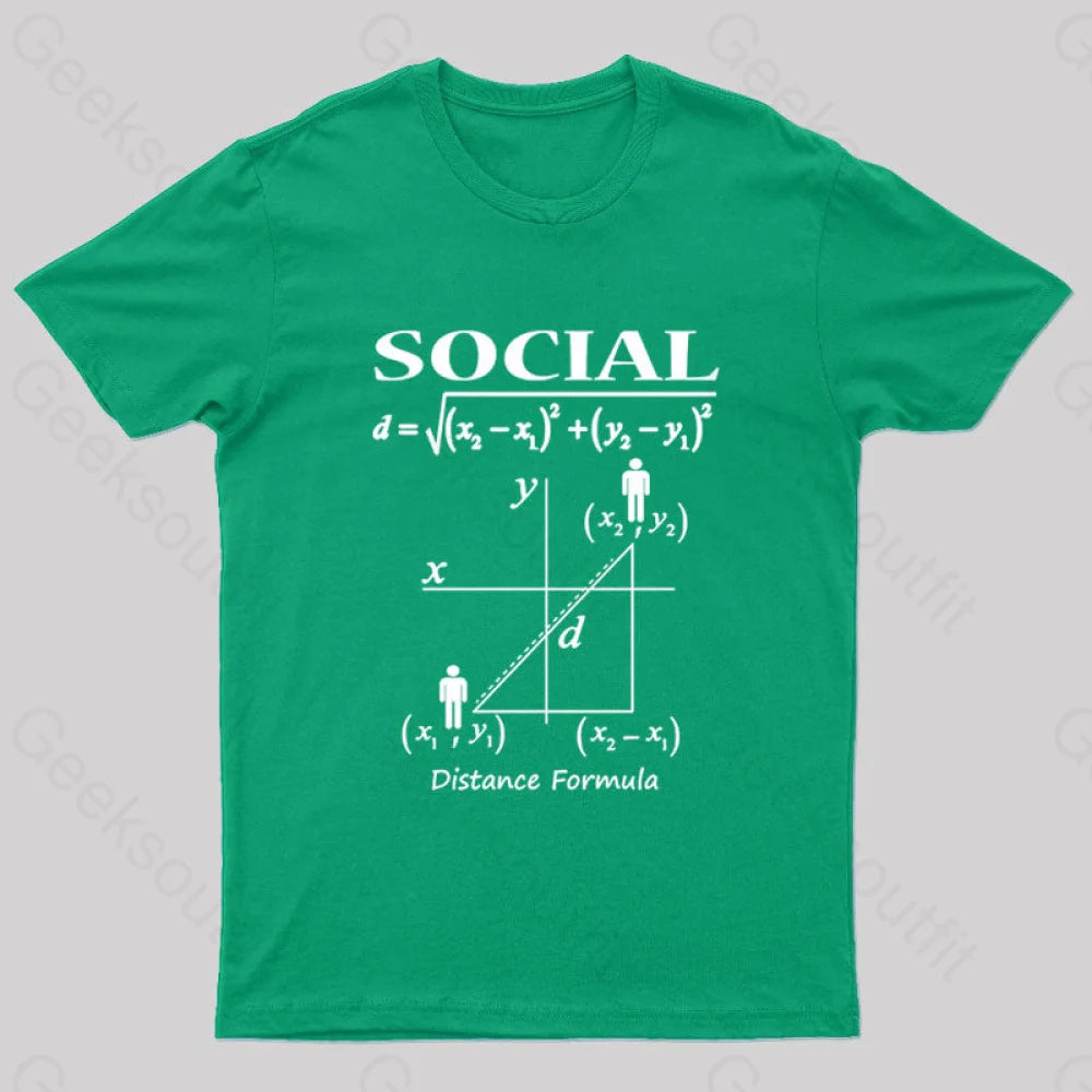 Social Distancing Math Formula Nerd T-Shirt Green / S