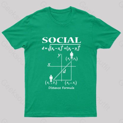 Social Distancing Math Formula Nerd T-Shirt Green / S