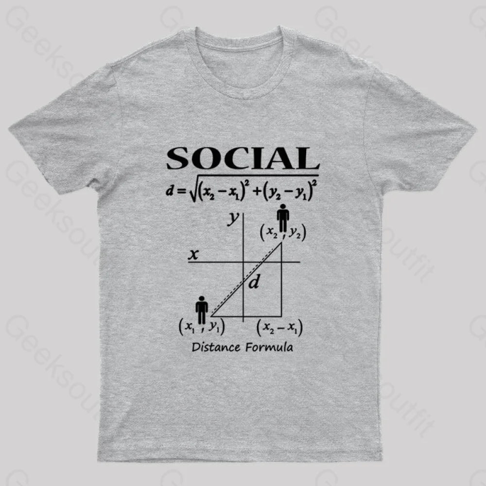 Social Distancing Math Formula Nerd T-Shirt Grey / S