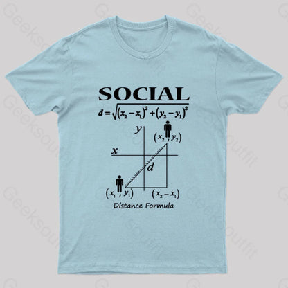 Social Distancing Math Formula Nerd T-Shirt Light Blue / S