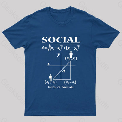 Social Distancing Math Formula Nerd T-Shirt Navy / S