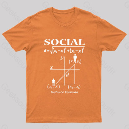 Social Distancing Math Formula Nerd T-Shirt Orange / S