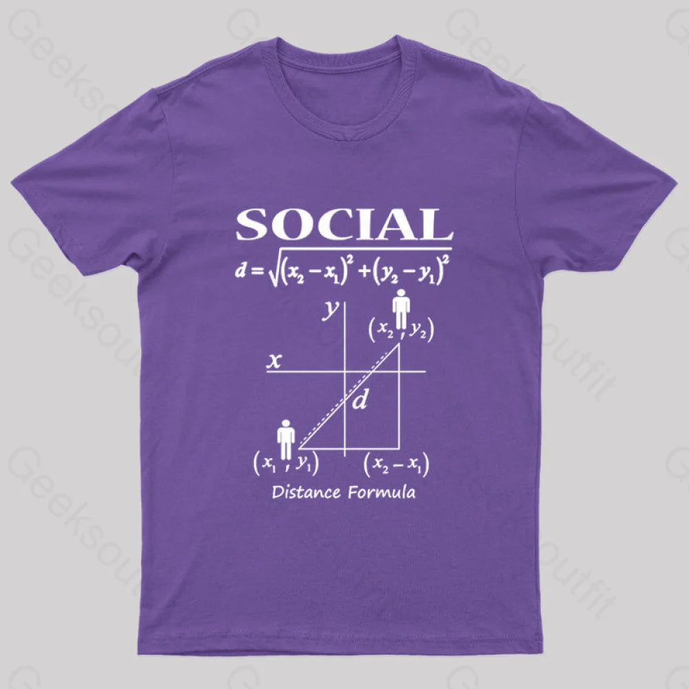 Social Distancing Math Formula Nerd T-Shirt Purple / S