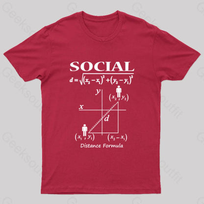 Social Distancing Math Formula Nerd T-Shirt Red / S