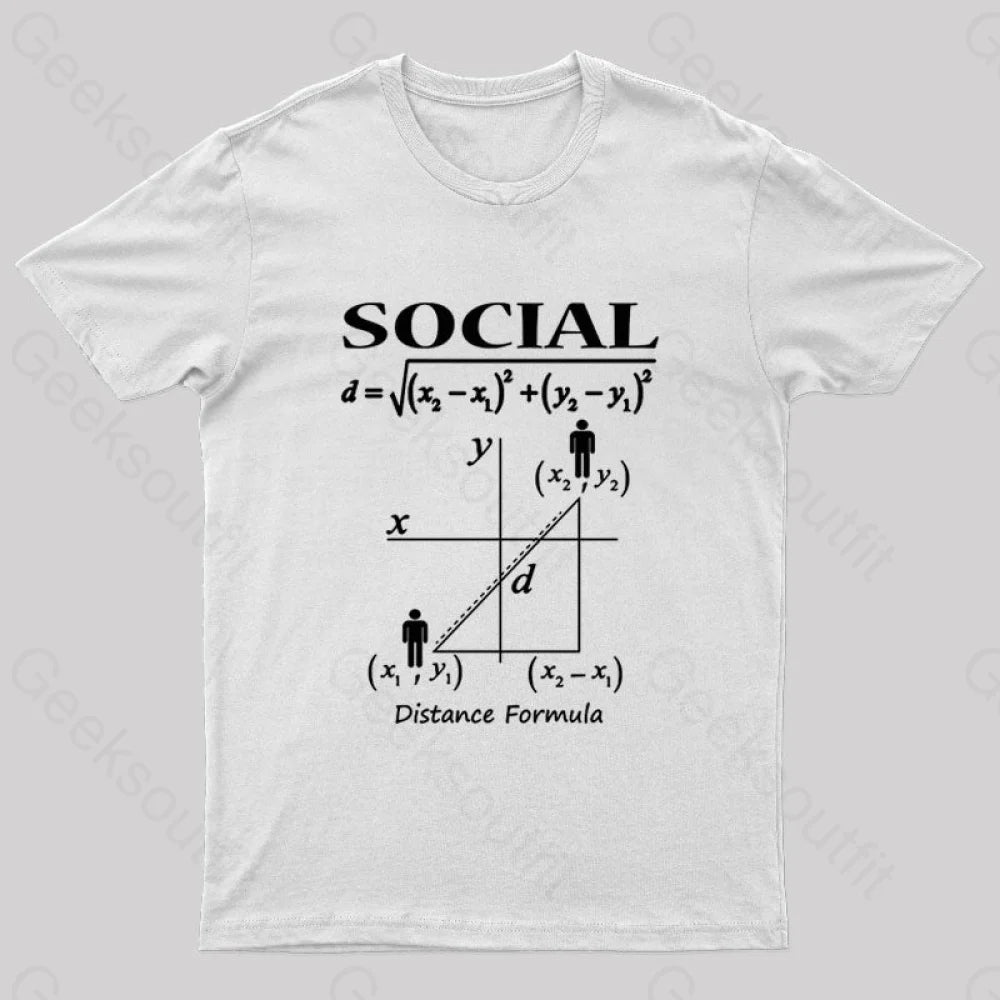 Social Distancing Math Formula Nerd T-Shirt White / S