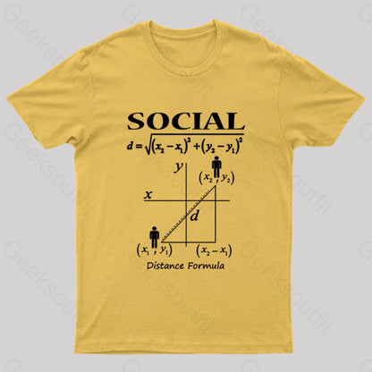 Social Distancing Math Formula Nerd T-Shirt Yellow / S