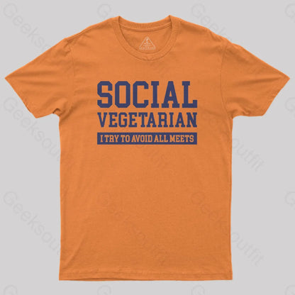 Social Vegetarian Nerd T-Shirt Orange / S