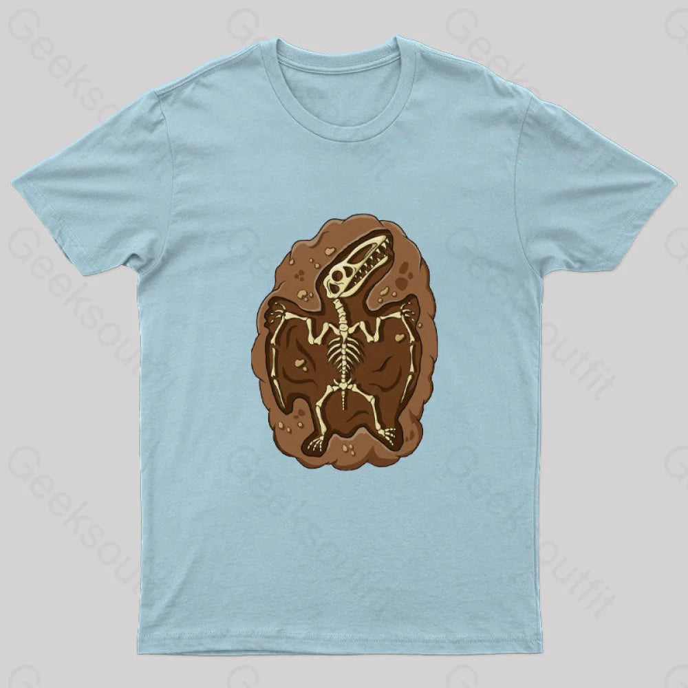 Soil Layer Dinosaur Skeleton Geek T-Shirt Light Blue / S