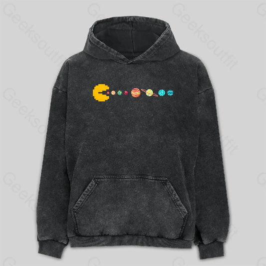 Solar System Eating Game Washed Hoodie M