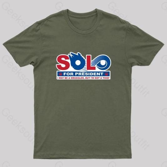 Solo For President Nerd T-Shirt Army Green / S