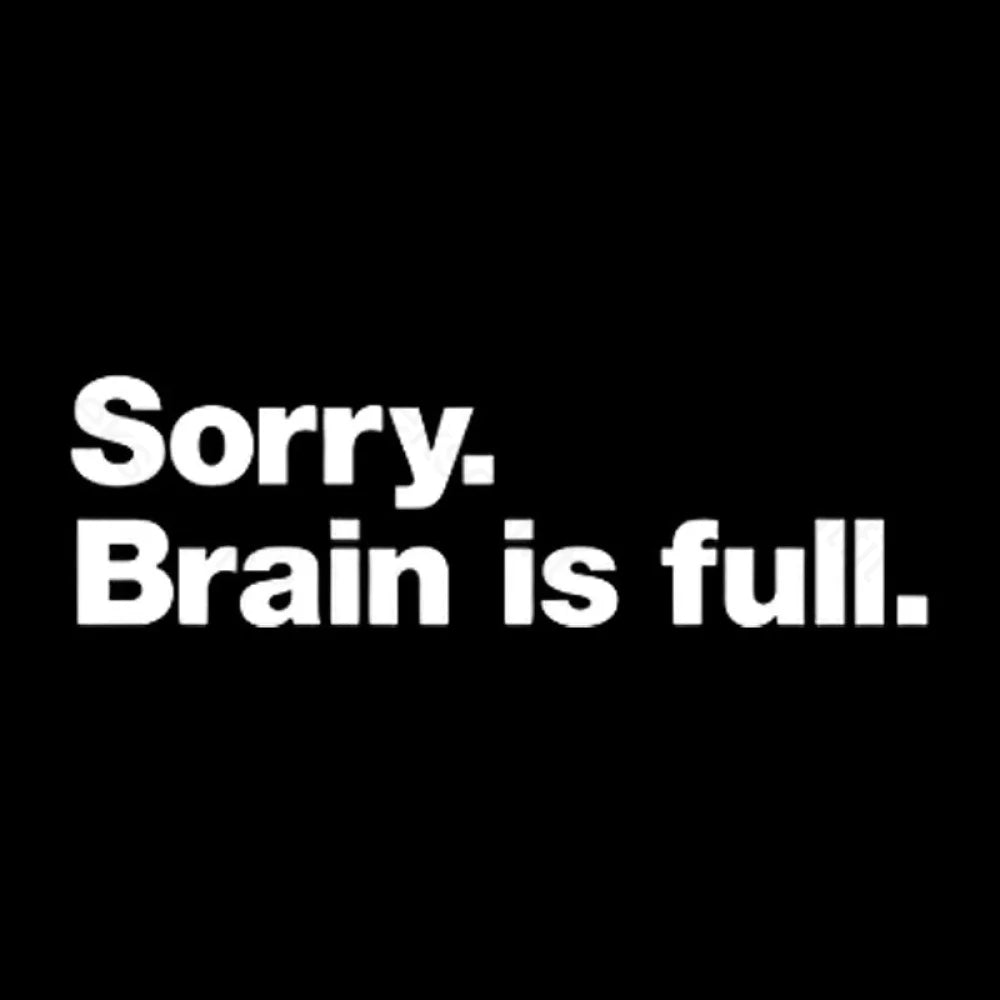 Sorry Brain Is Full Nerd T-Shirt