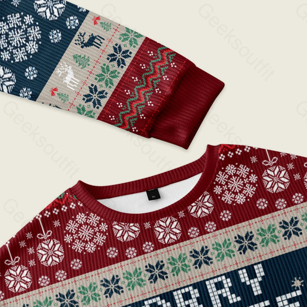 Sorry I’m Late. I Didn’t Want To Come Red And Blue Ugly Christmas Sweater