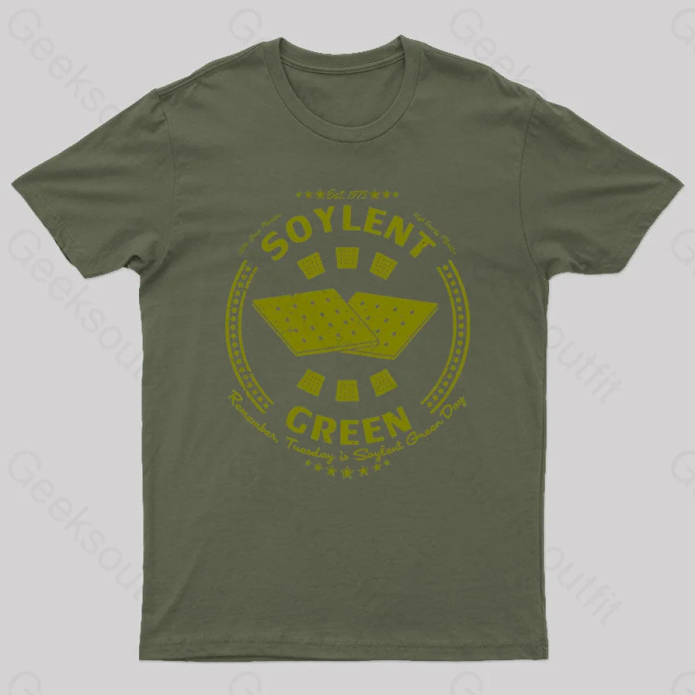 Soylent Biscuit Geek T-Shirt Army Green / S