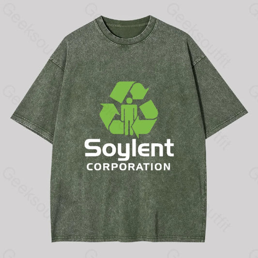 Soylent Corporation Geek Washed T-Shirt Army Green / S