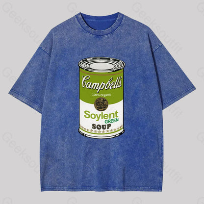 Soylent Green Campbelis Geek Washed T-Shirt Blue / S Yc