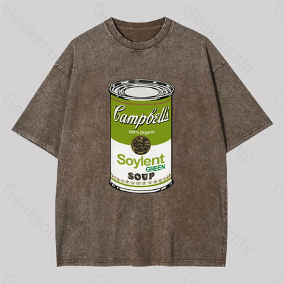 Soylent Green Campbelis Geek Washed T-Shirt Coffee / S Yc