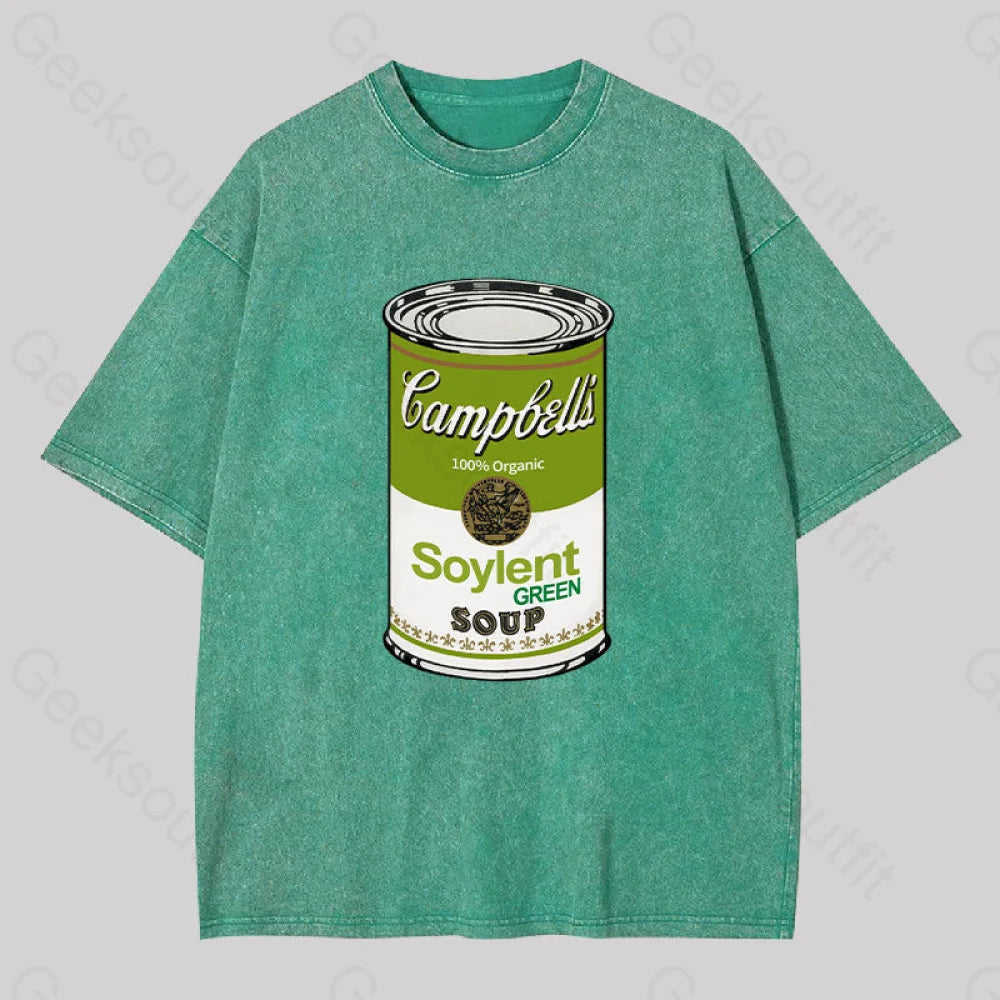 Soylent Green Campbelis Geek Washed T-Shirt Grass / S Yc