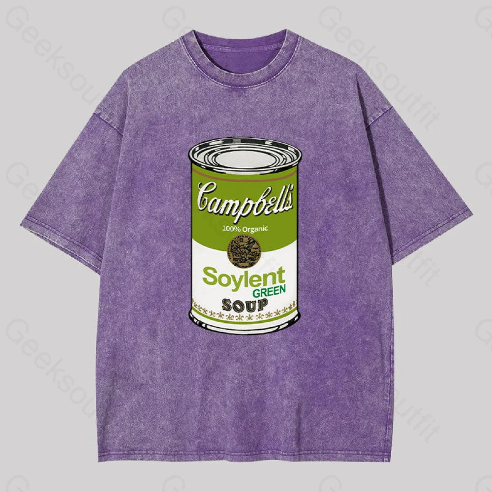 Soylent Green Campbelis Geek Washed T-Shirt Purple / S Yc