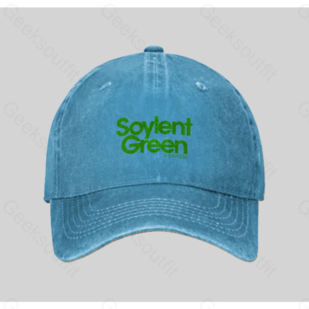 Soylent Green Is People Washed Vintage Baseball Cap Blue