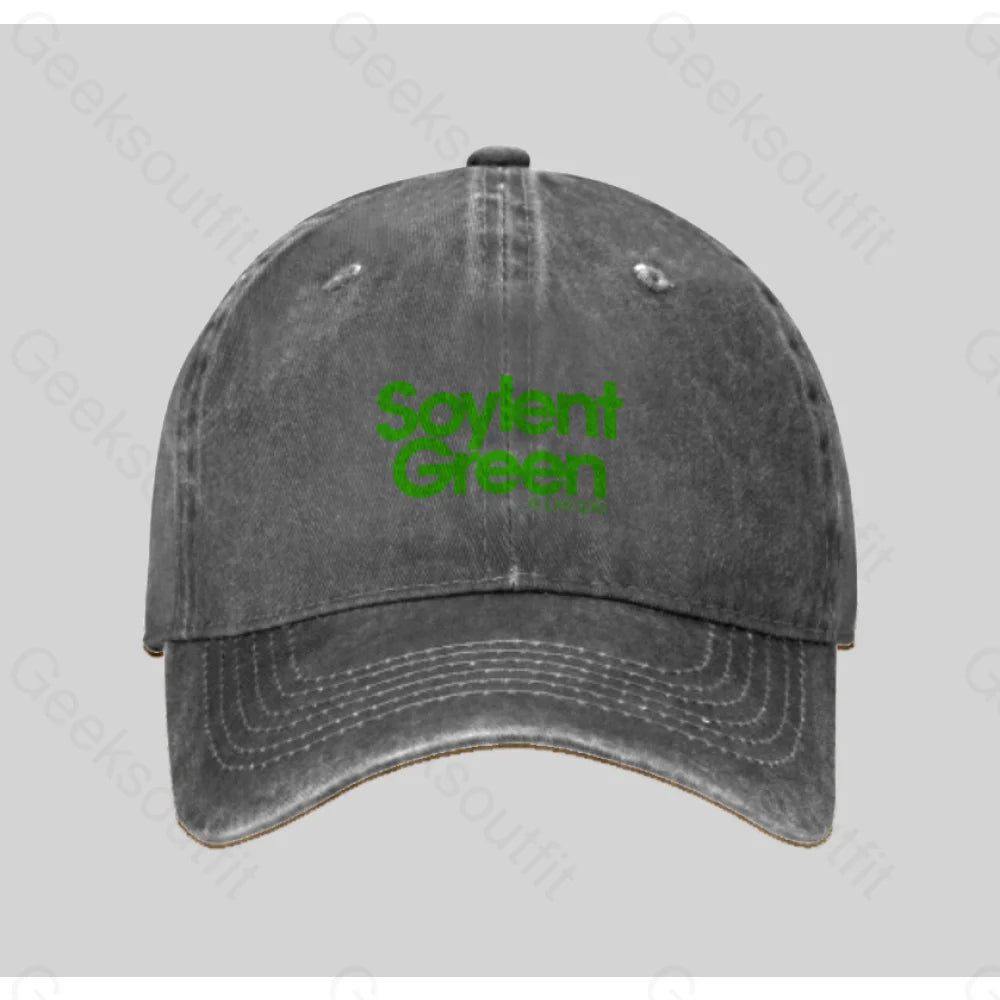 Soylent Green Is People Washed Vintage Baseball Cap Grey