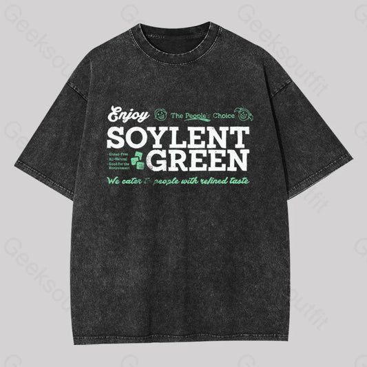 Soylent Green We Cater To People With Refined Taste Washed T-Shirt Black / S