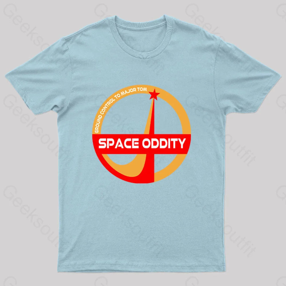 Space Oddity David Bowie Geeks T-Shirt Light Blue / S Yc