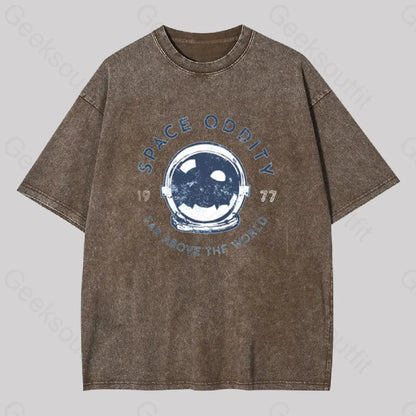 Space Oddity Rock Washed T-Shirt Coffee / S