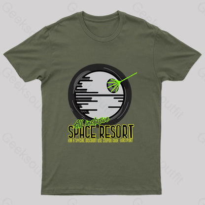 Space Resort Nerd T-Shirt Army Green / S