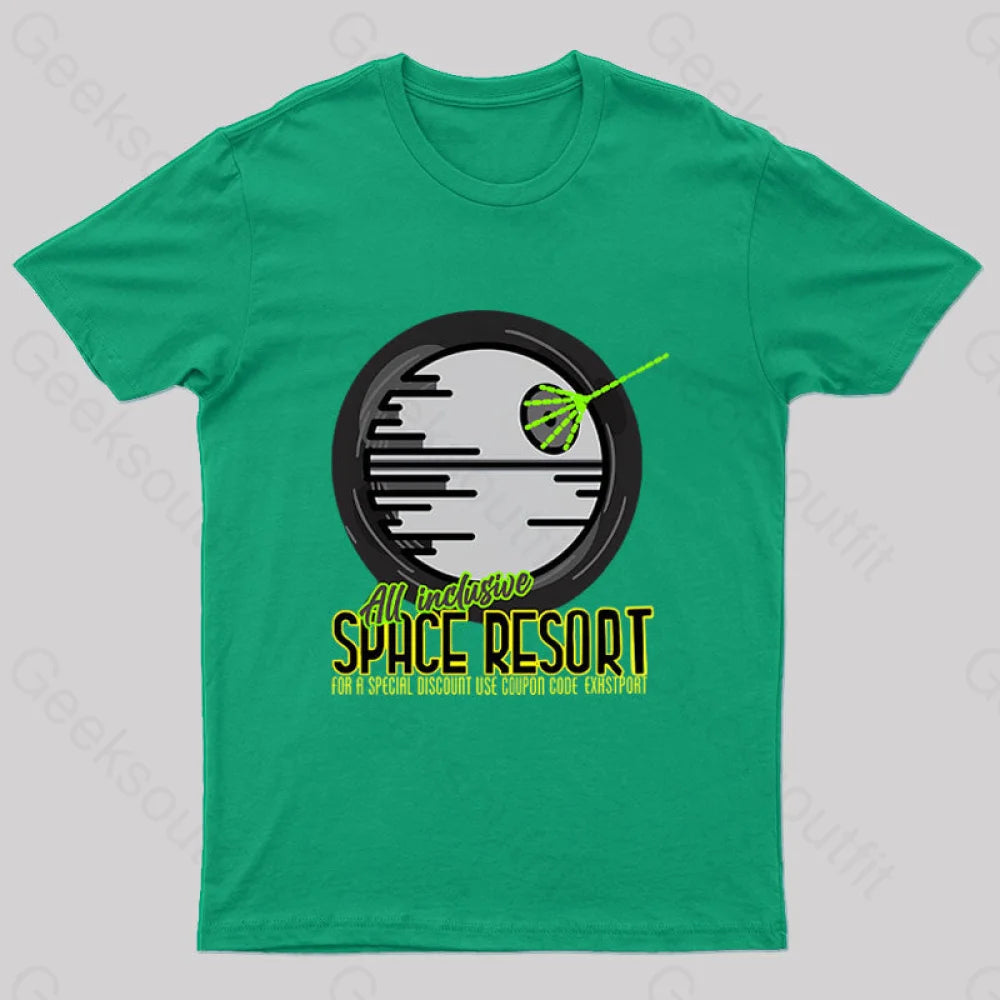 Space Resort Nerd T-Shirt Green / S