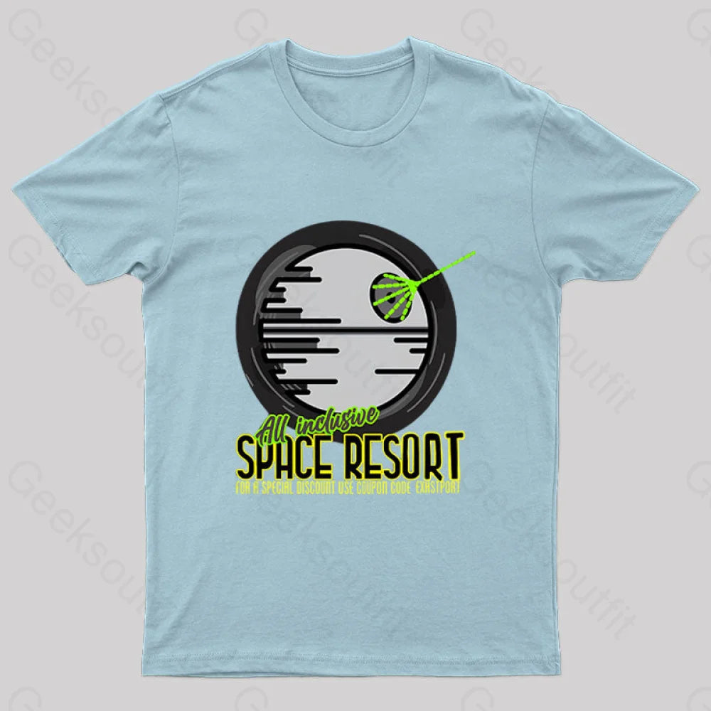 Space Resort Nerd T-Shirt Light Blue / S